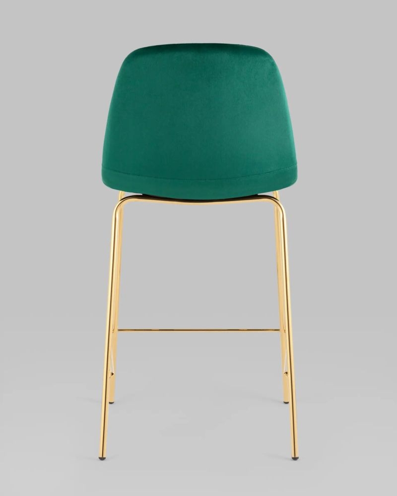 Стул полубарный Валенсия SN велюр Зеленый золотые ножки