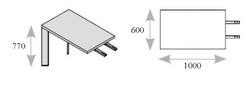Приставка FERMO 100x60 FEE100 B/V3V2 ВЕНГЕ/ЧЕРНЫЙ
