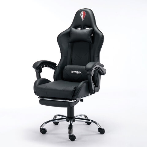 Кресло компьютерное BRABIX Dexter GM-135 подножка Черное