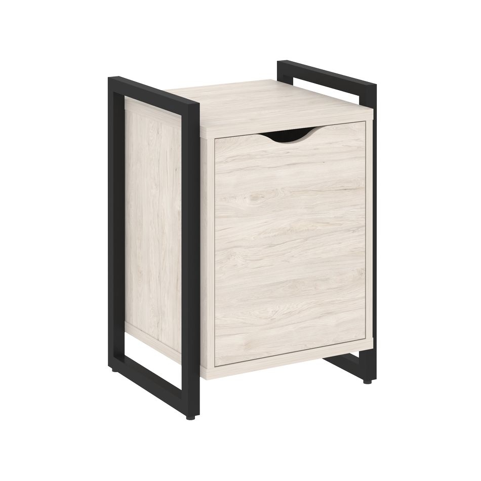 Тумба на регулируемых опорах с распашным фасадом LOFT VR.L-T2.O Металл черный Денвер светлый