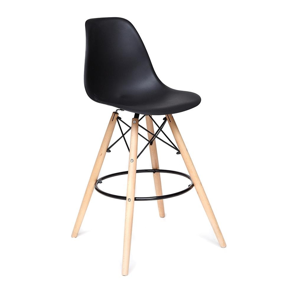 Стул барный Cindy Bar Chair (mod. 80) дерево/металл/пластик, 46х55х106 см, черный