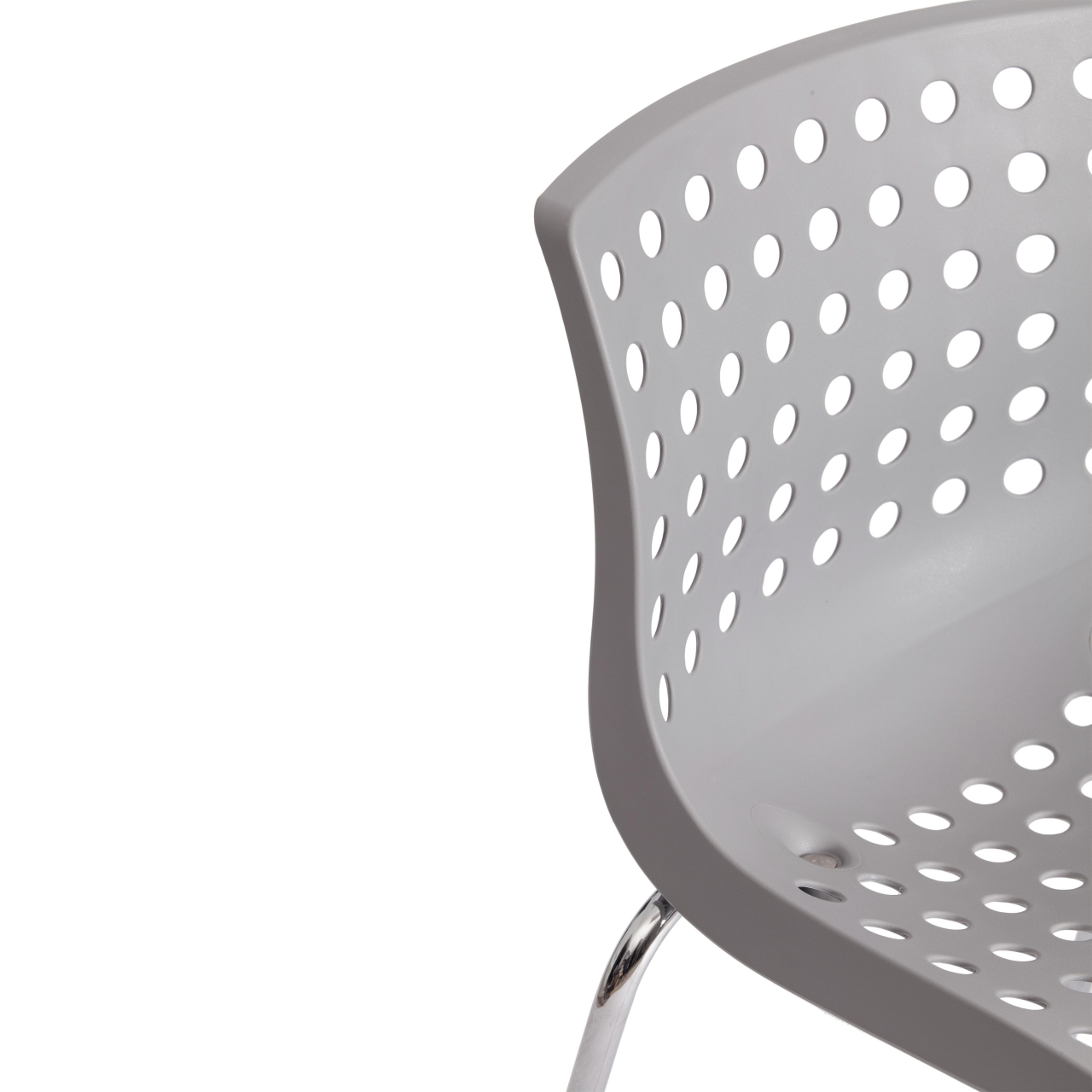 Стул SKALBERG (mod. C-084-A) металл/пластик, 46 х 56 х 79 см, Grey (серый) / Chrome (хром)