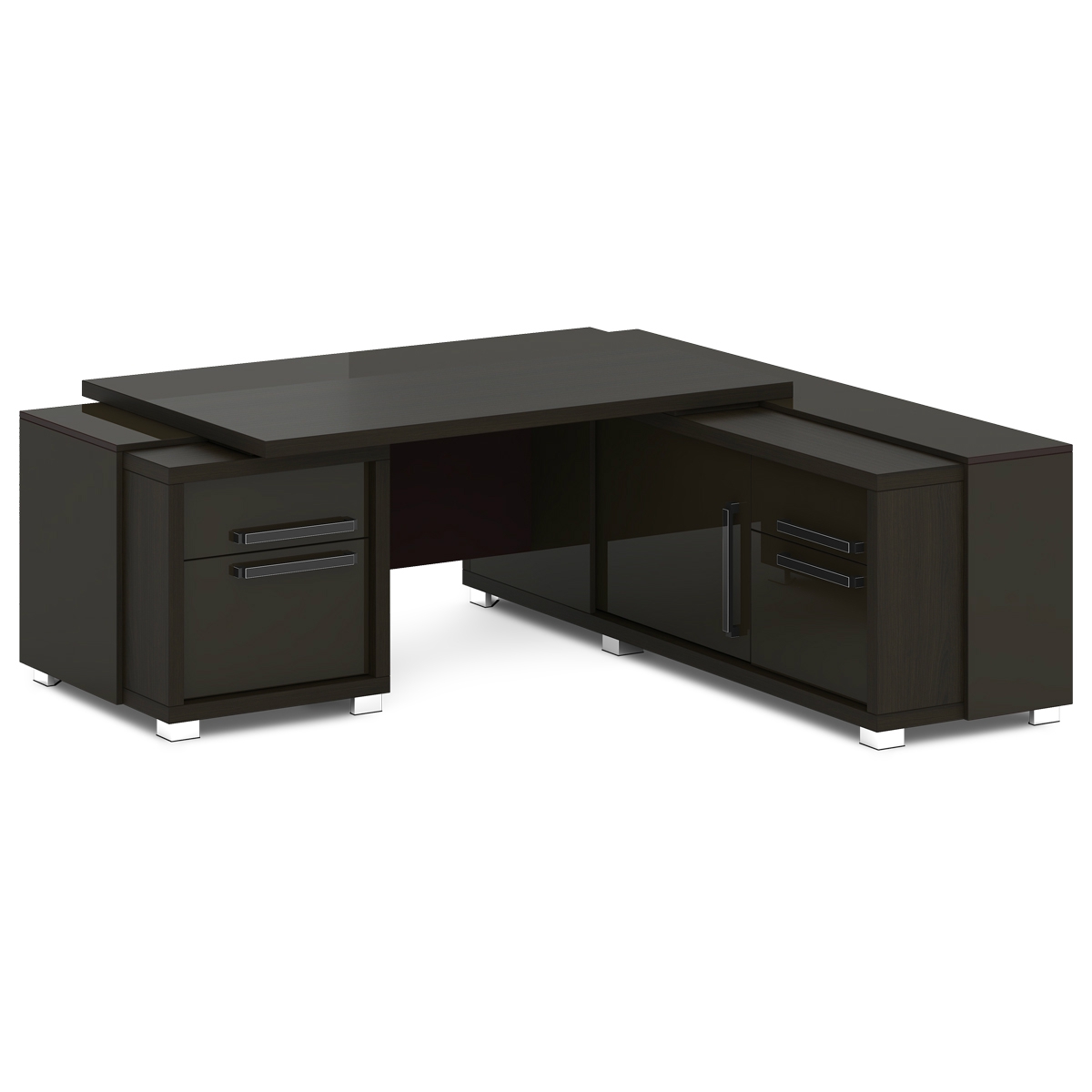 Стол руководителя с тумбой и греденцией Grace L-113-11 правый