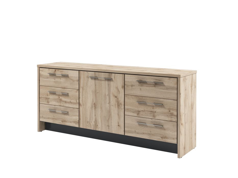 Тумба с 1 дверью и 6 ящиками Торстон Т-13-02 Дуб Вотан Антрацит