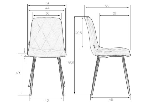 Стул обеденный DOBRIN CHILLY ROMBO (Бежевый Simple 44, основание белое) 4 шт