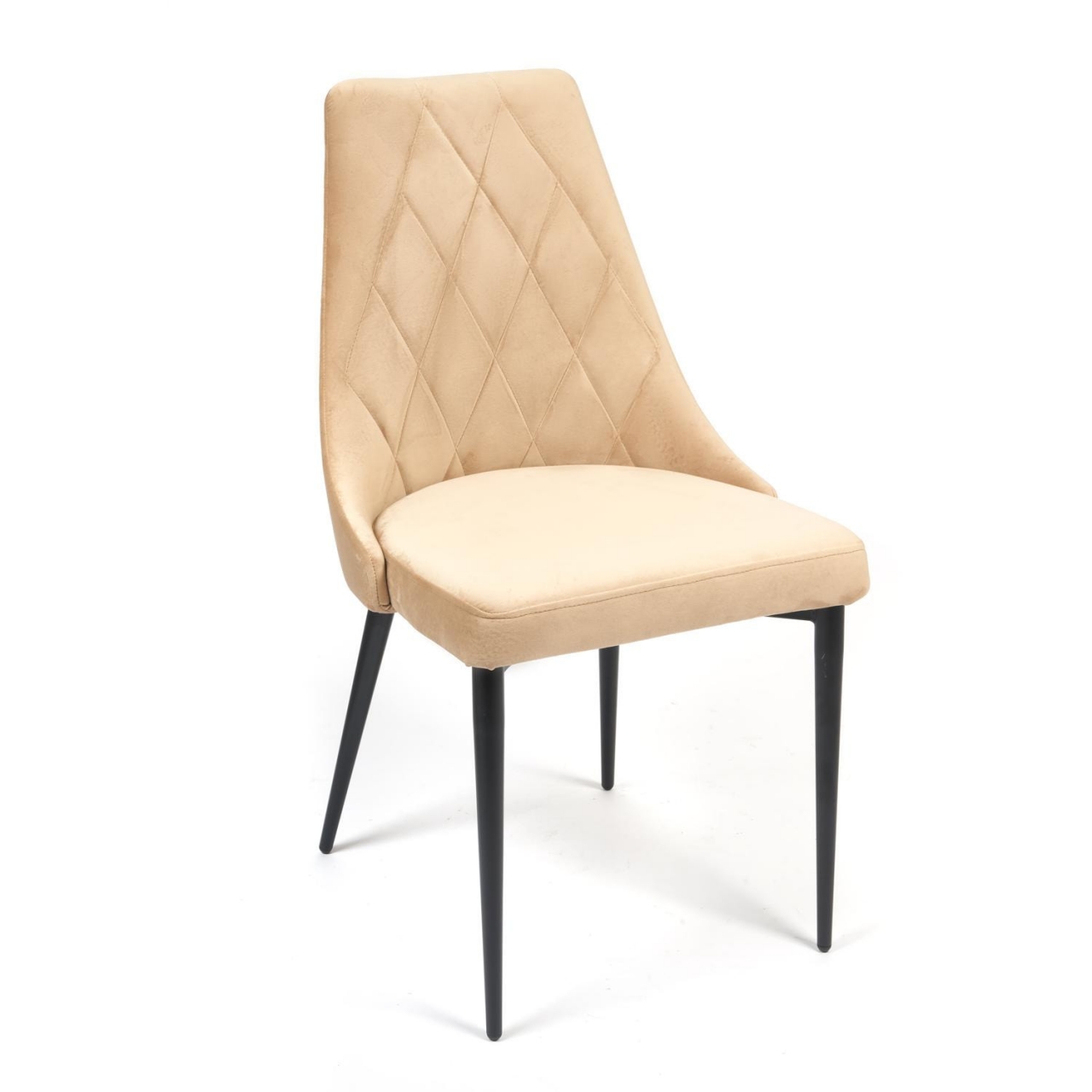 Стул LAVANDA (mod.712) ткань/металл, 55х55х92 см, высота до сиденья 50 см, коричневый бежевый/черный