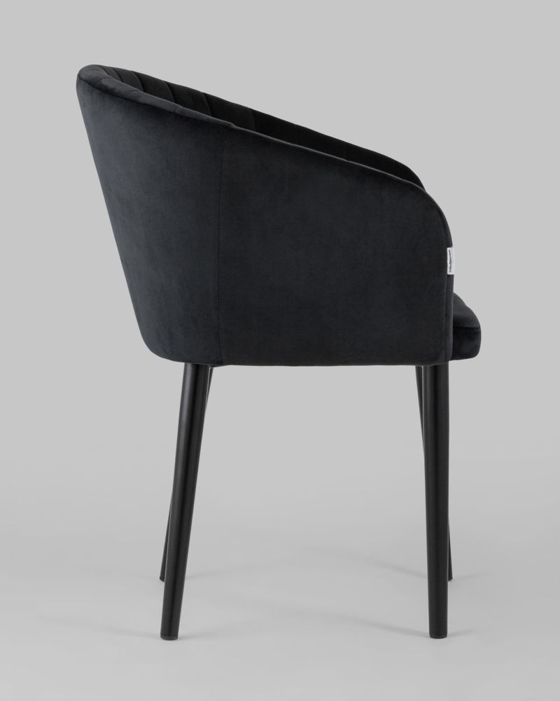 Стул с подлокотниками Нейтон велюр Черный