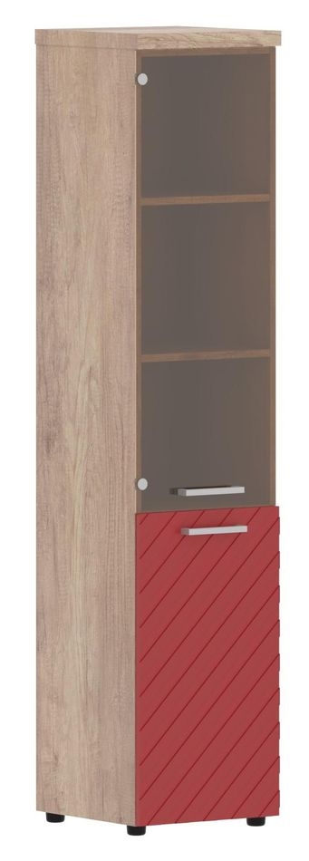 Шкаф колонка комбинированная с топом (левый) Torr LUX TLHC 42.2 L Дуб Каньон Красный