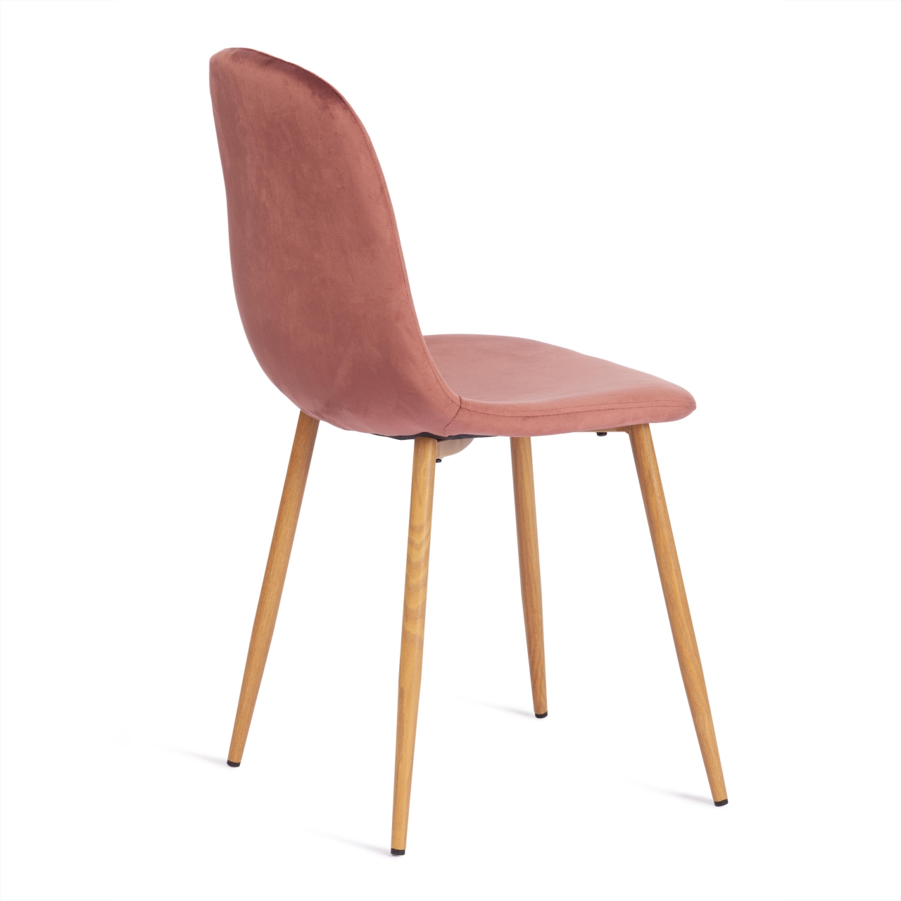 Стул BREEZE (mod. 4724) / 2 шт. в упаковке вельвет/металл, 44 х 53 х 87 см, Coral (коралловый) HLR44 / натуральный