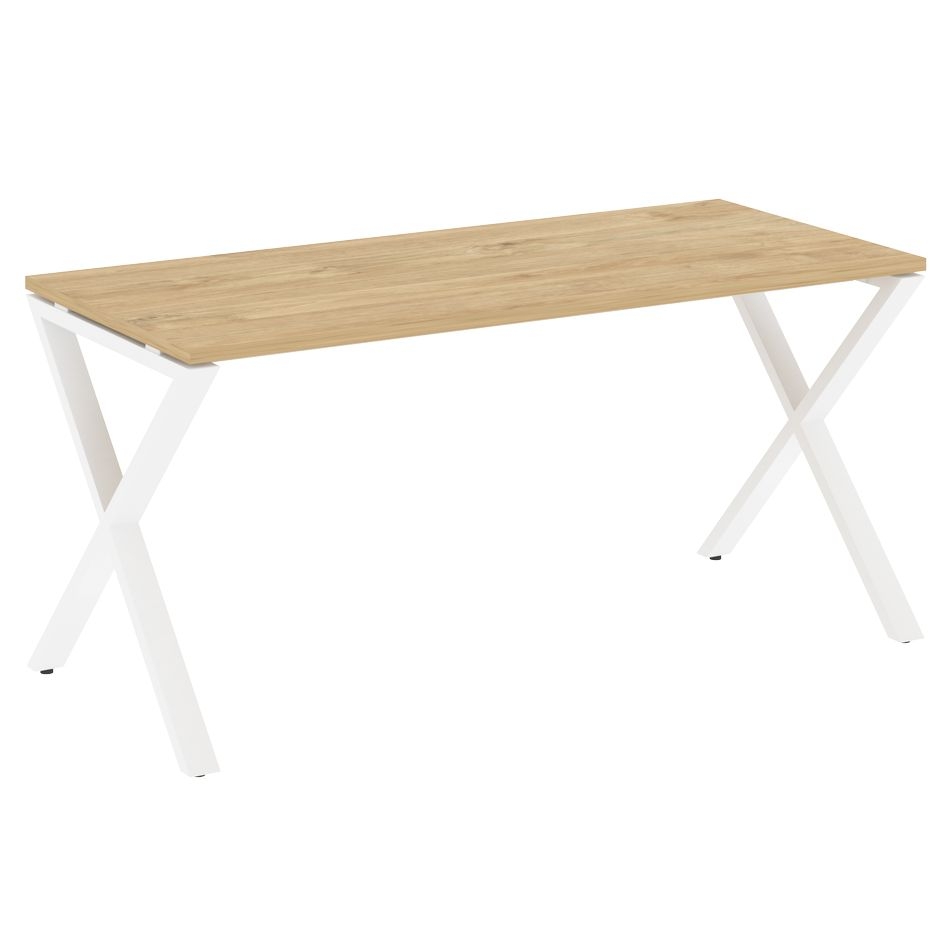 Стол рабочий LOFT VR.L-SRX-4.7 Металл белый Тиквуд светлый