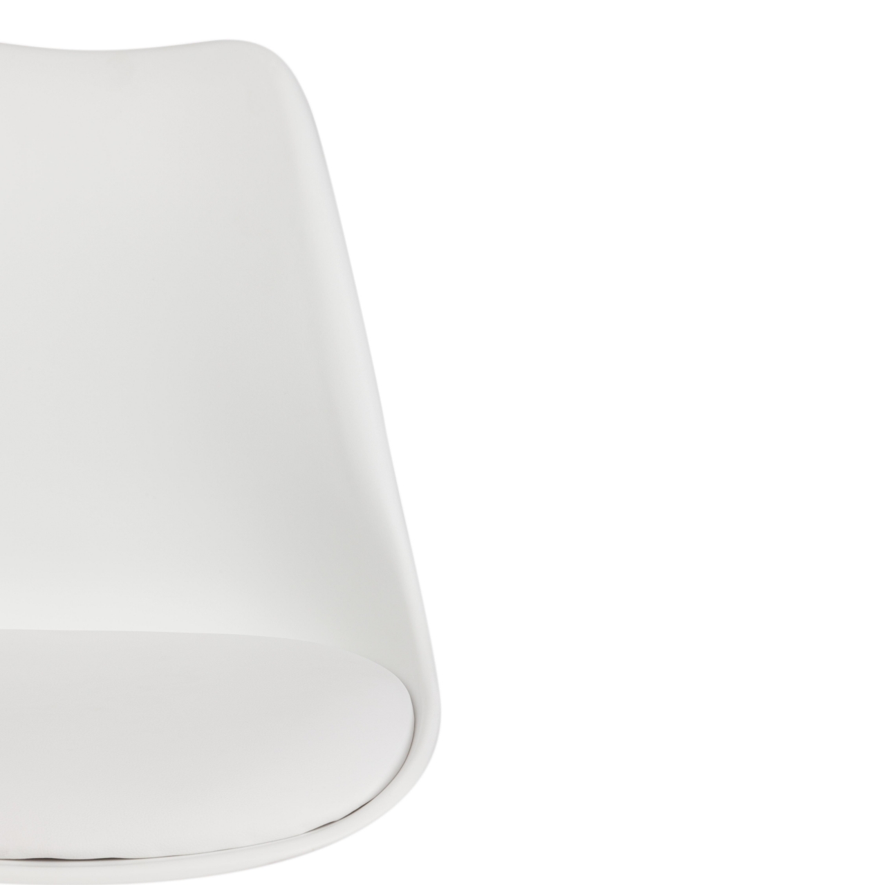 Стул TULIP FASHION CHAIR (mod.109) металл/пластик/PU, 55x48x81см, белый / белый