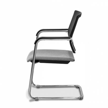 Стул офисный Домино спинка-сетка Темно-коричневый (экокожа)