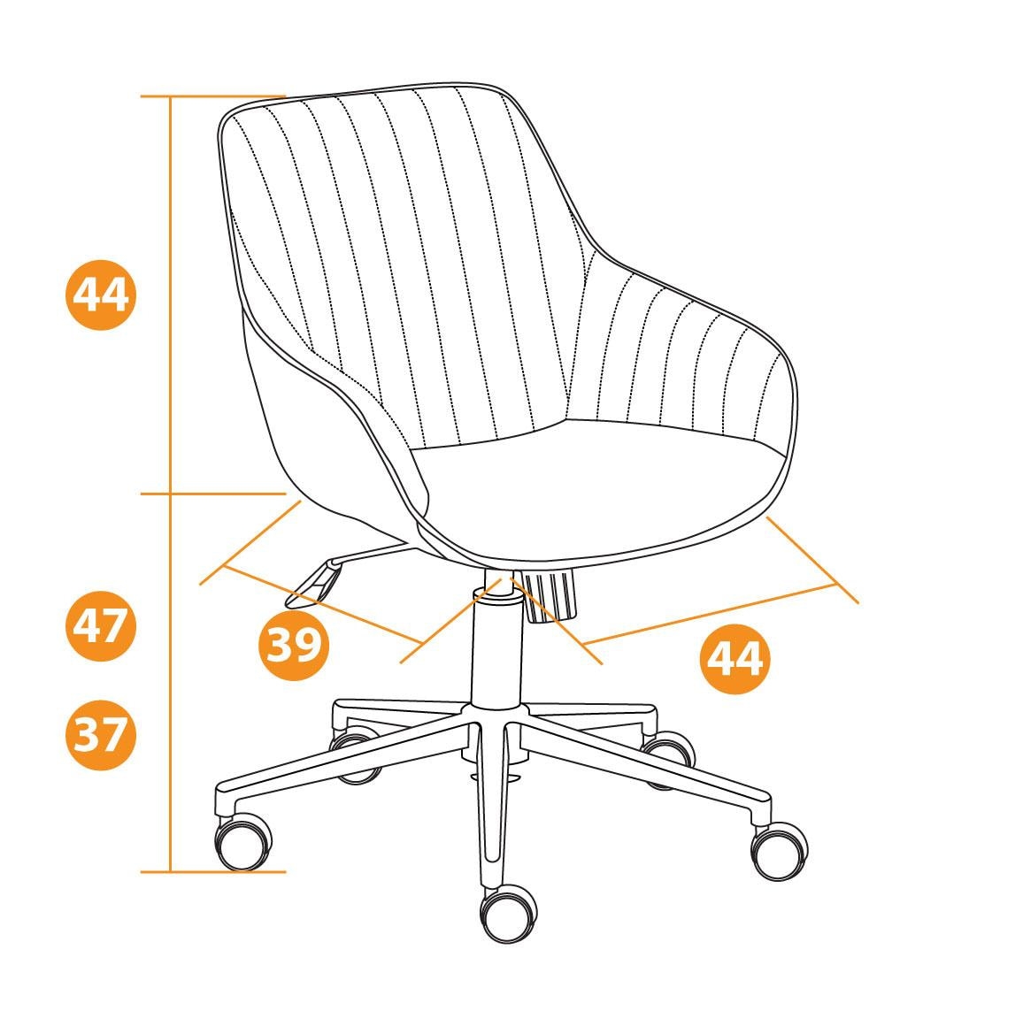 Стул DUBLIN (mod. 7066) металл,ткань, 45 х 56 х 88 х 51 см, серый вельвет/антрацит, G062-40
