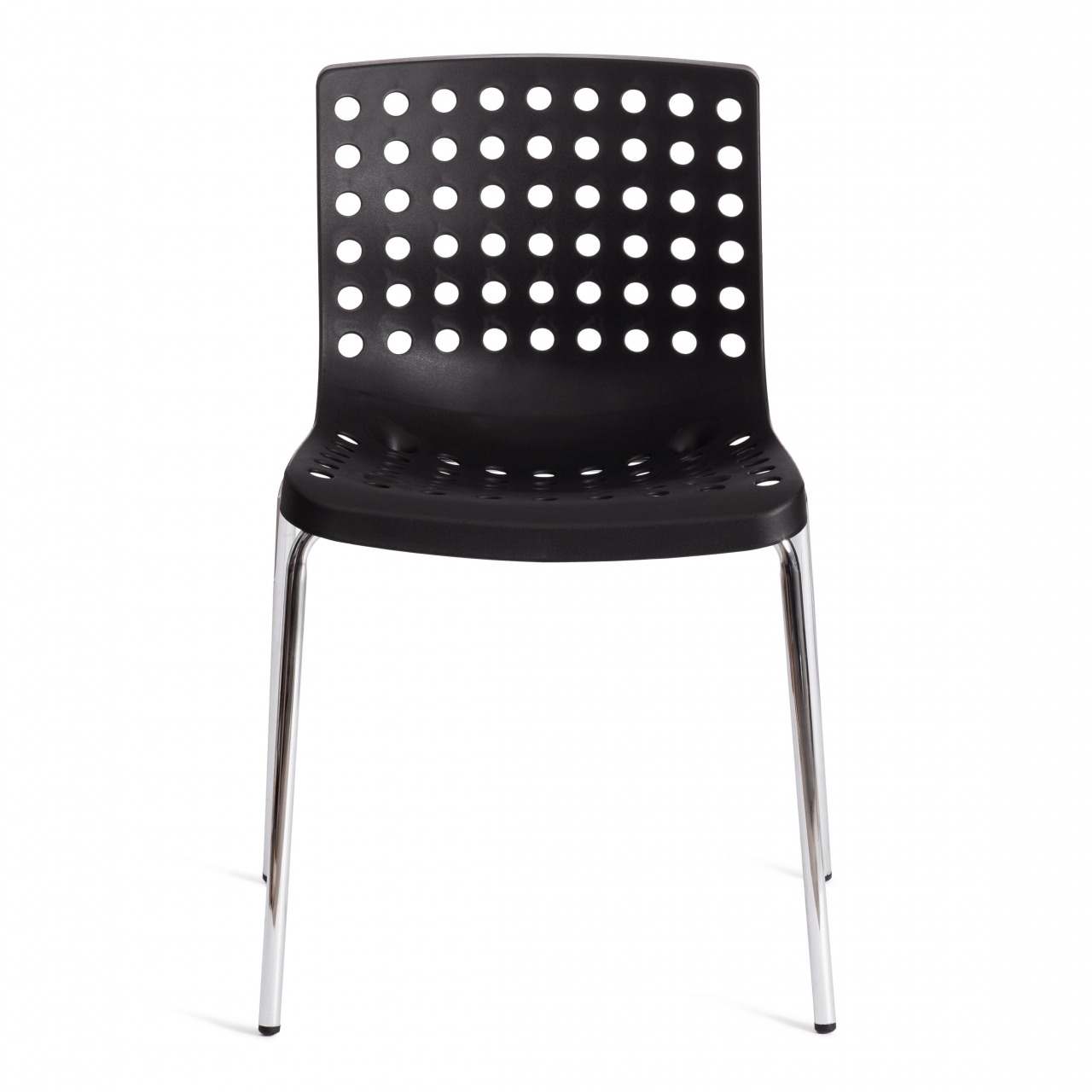 Стул SKALBERG (mod. C-084-A) металл/пластик, 46 х 56 х 79 см, Black (черный) / Chrome (хром)