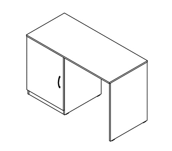 Стол с тумбой под холодильник левый KTFD 1255 L Белый