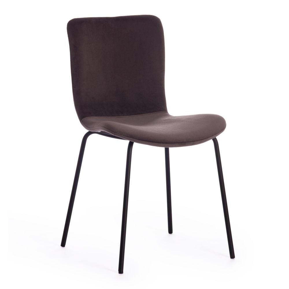 Стул ГИЛЛИАН (мод. 0137017-НИ) / 1 шт. в упаковке металл/вельвет, 45х52,5х78 см, серо-коричневый С108 (84 Бровн)/черный / GILLIAN (mod. 0137017-NI) S108 Brown)/черный
