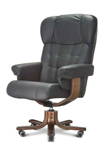 Кресло с высокой спинкой на крестовине Царь D100 экокожа Черное