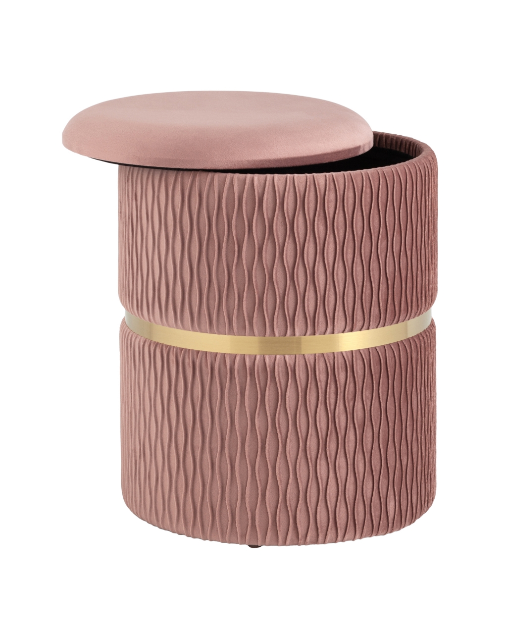 Пуф Джесси с ящиком велюр Розовый