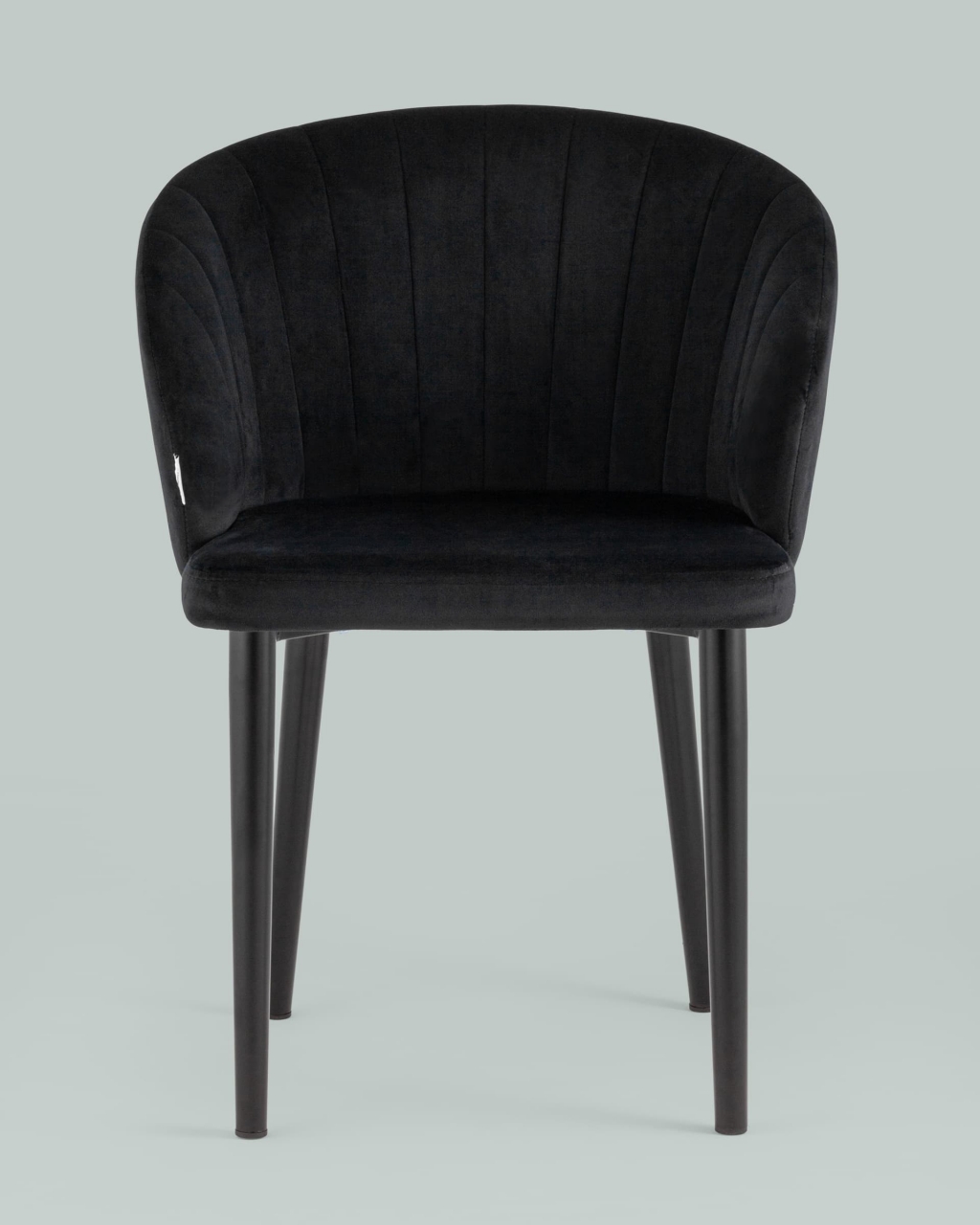 Стул с подлокотниками Шон велюр Черный