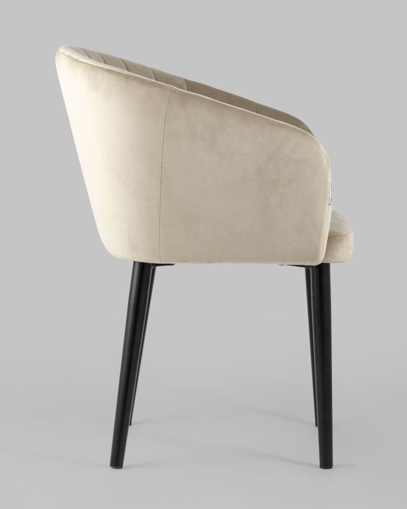 Стул с подлокотниками Нейтон велюр Бежевый