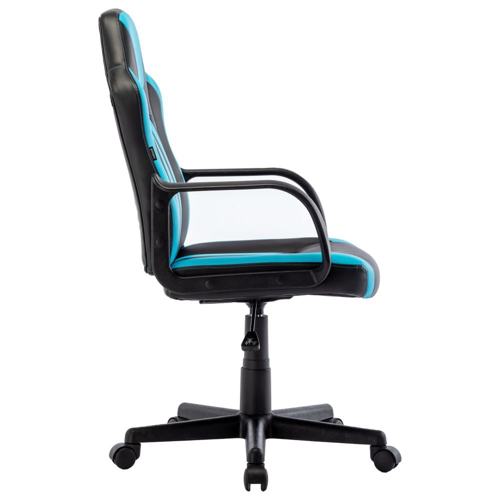 Кресло компьютерное BRABIX Stripe GM-202 экокожа Черный-голубой