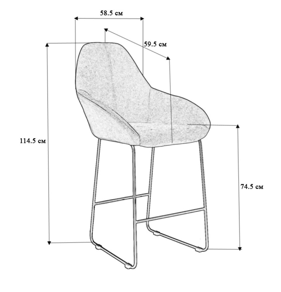 Стул барный Kent (Б) Грин/Линк Золото