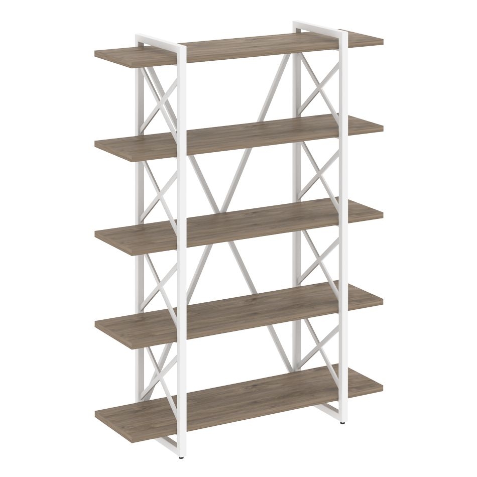 Стеллаж на регулируемых опорах - 5 полок LOFT VR.L-MST.O-5.8V Металл белый Тиквуд темный