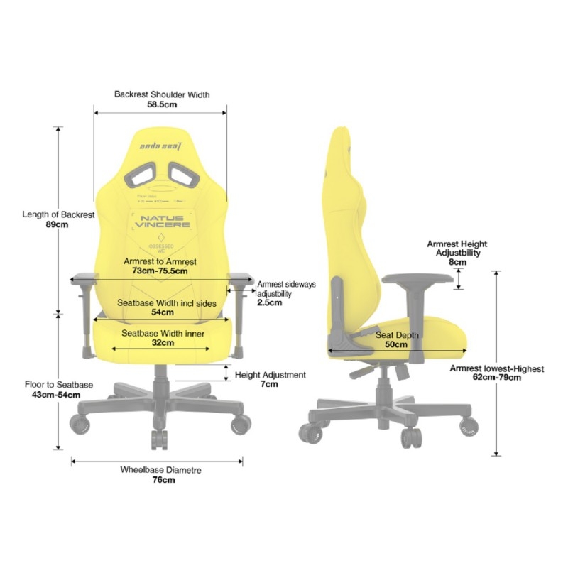 Геймерское кресло Anda Seat NAVI Edition Желтый