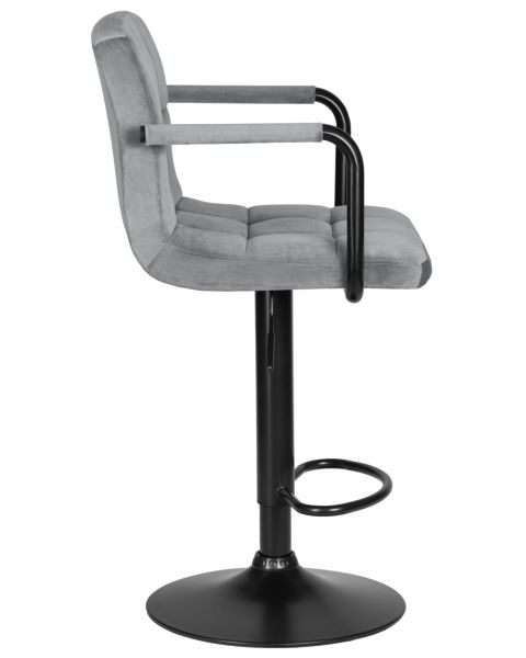 Стул барный DOBRIN KRUGER ARM BLACK (серый велюр (MJ9-75)) 2 шт