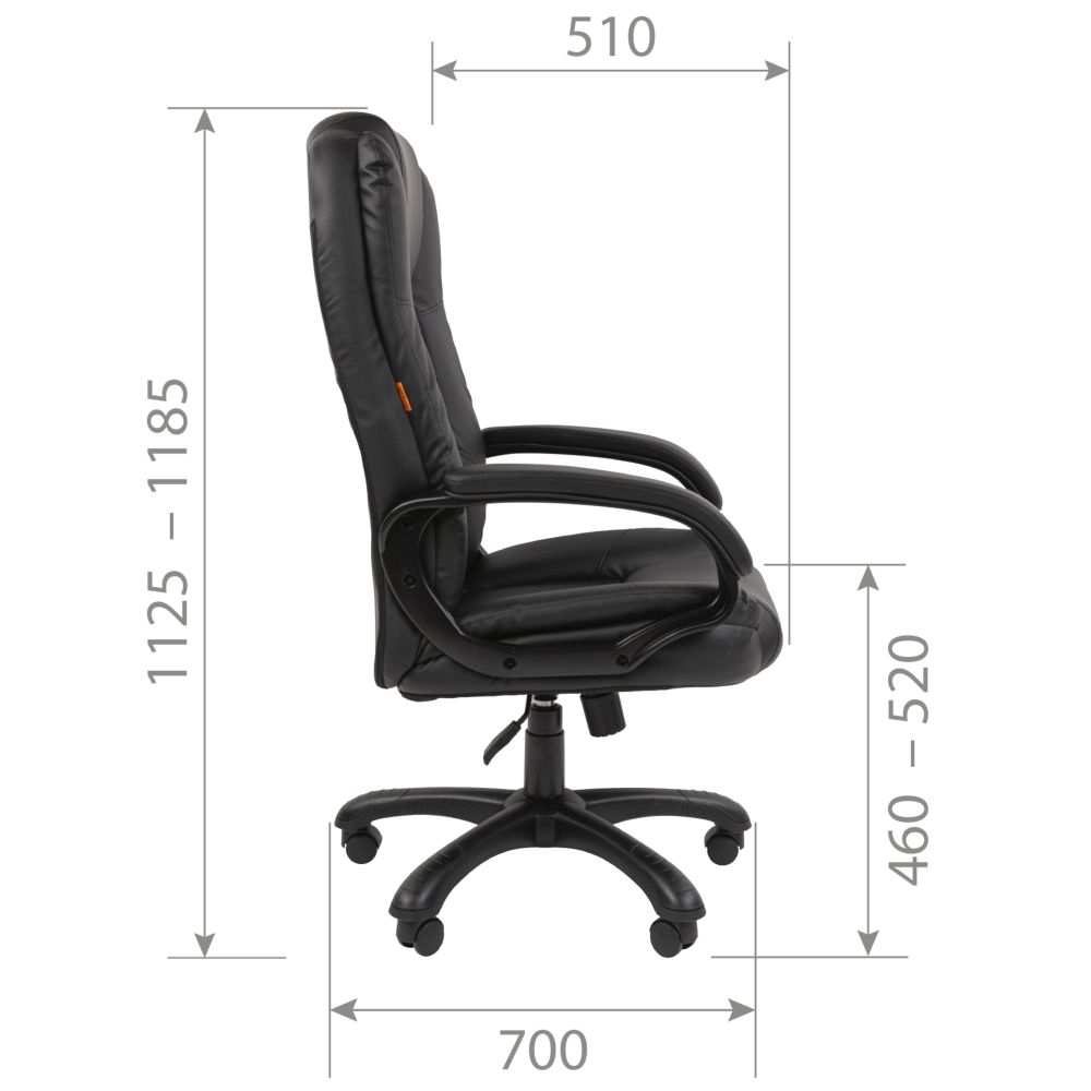 Кресло офисное CHAIRMAN 600 экокожа Черный