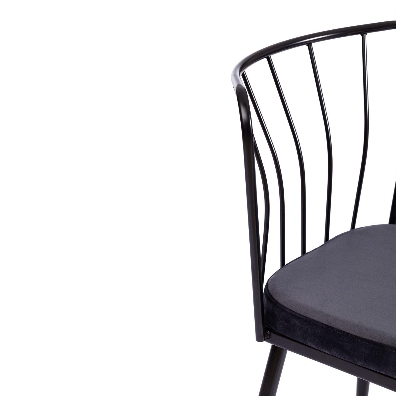 Стул YANIS (mod. 182) металл/вельвет, 42.5 х 50.5 х 82.5 см, black (черный) BF-16