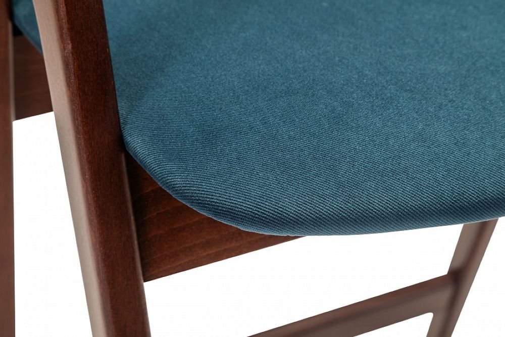 Кресло полубарное Kaede Blue/Темный орех