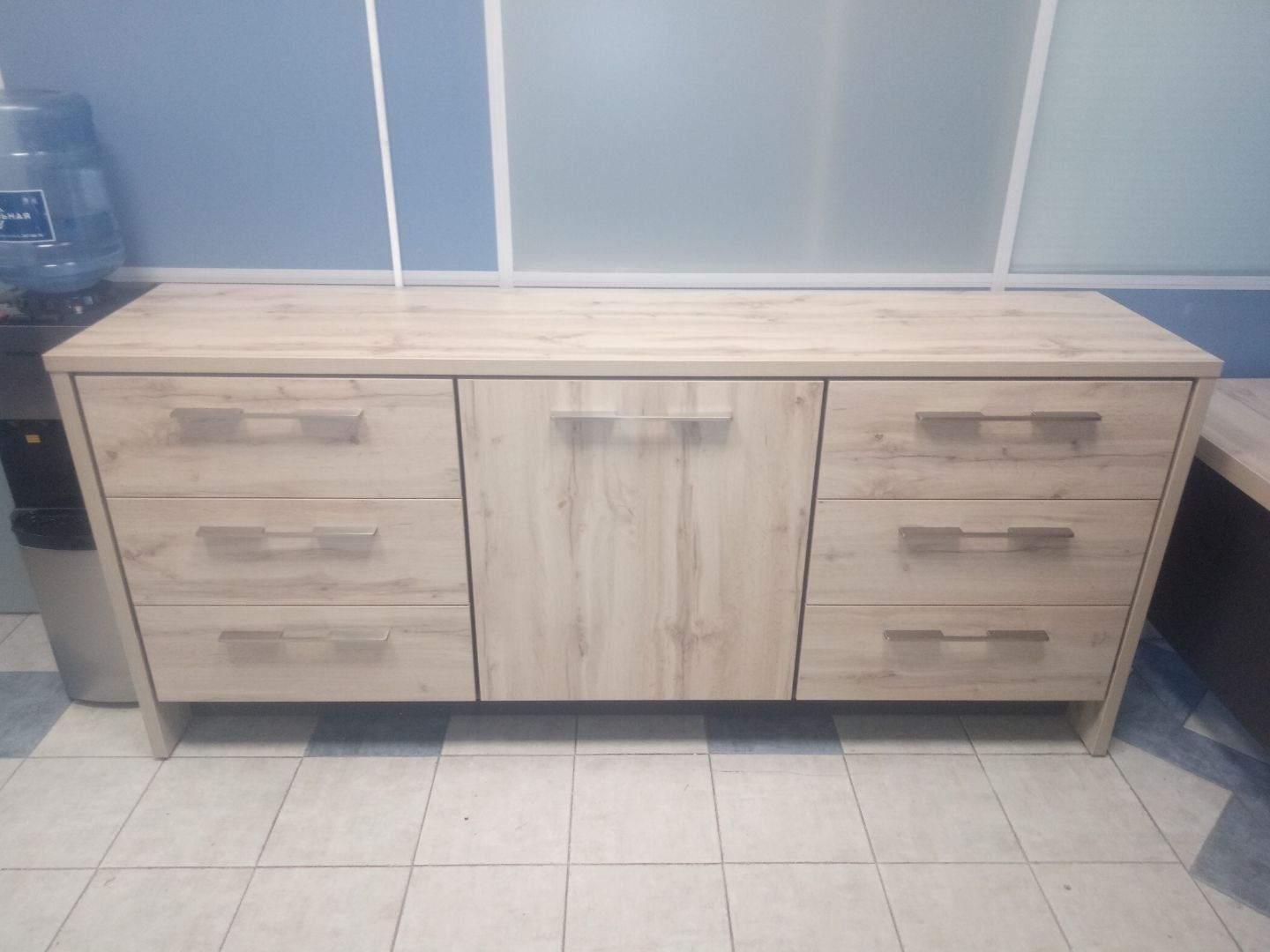 Тумба с 1 дверью и 6 ящиками Торстон Т-13-02 Дуб Вотан Антрацит