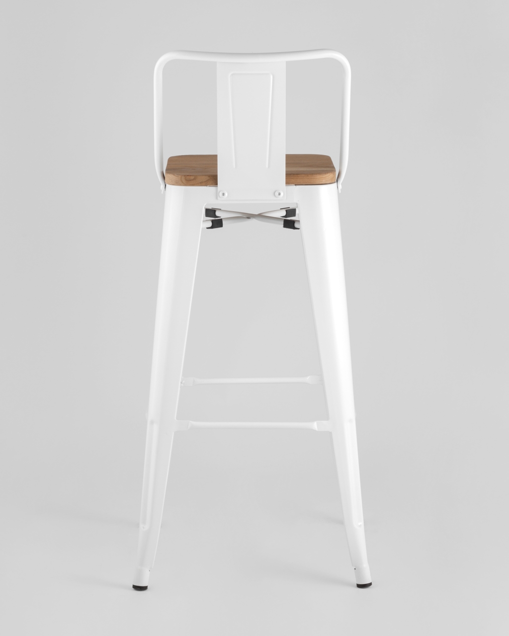 Стул барный Tolix Wood 75.5  со спинкой Белый