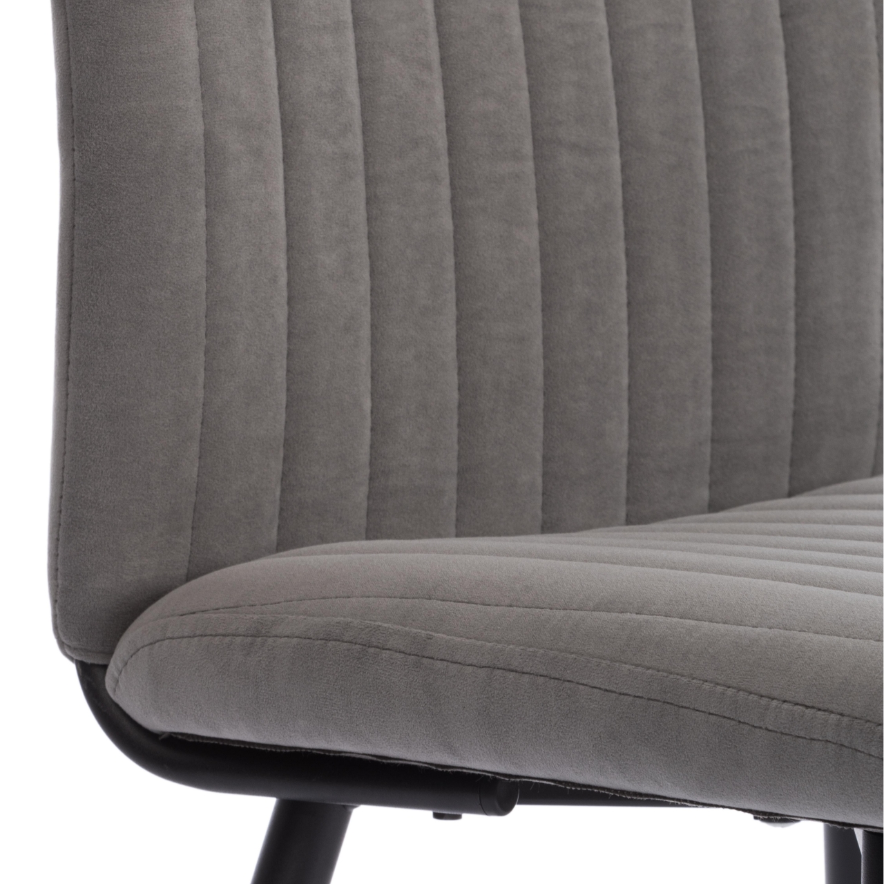 Стул обеденный Monte Carlo флок , 50х55х93, серый/черный, 29