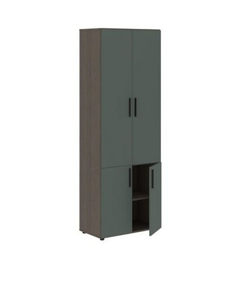 Шкаф с глухими средними и малыми дверьми VELION VHCS 80.3 Нефрит Дуб Сильвер