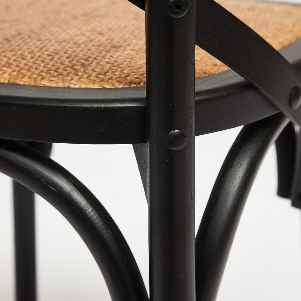 Стул CROSS (mod.CB2001) дерево береза, 49.5*53.5*87, черный