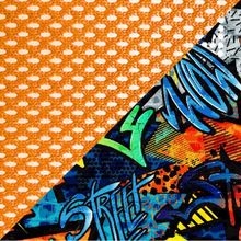 принт CRAZY / оранжевая сетка