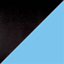 Экокожа комбинированный черный/Голубой