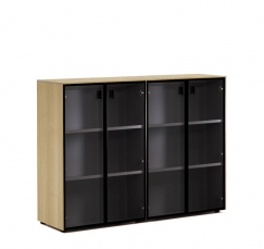 ENZO 109 723 ECL-L 01 Светлый эвкалипт Черный Шкаф-витрина Н.120 4 двери