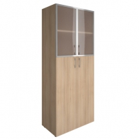 YALTA LT-ST 1.7R white Снежная Патина Шкаф книжный со стеклом в раме Lacobel без топа