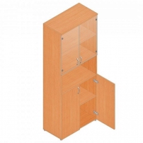 Р.Ш-4СБ бук Бавария Шкаф для документов с прозрачными стеклами