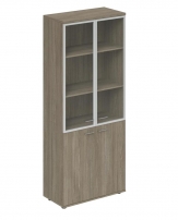 Wing WN.701.OD.OD.AL Дуб темный Wing WN.701.OD.OD.AL Дуб темный Шкаф высокий со стеклом, задняя стенка ХДФ