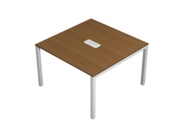 Profiquadro КВ 124 БН Орех ногаро/белый премиум Profiquadro КВ 124 БН Орех ногаро/белый премиум Стол для переговоров с кабель-каналом