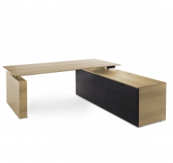 110 102 ECL-L BL 110 102 ECL-L BL TESLA Стол письм. с тумбой DX СВ.ЭВКАЛИПТ/ЧЕРНЫЙ