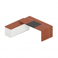 AN-200.1 L Орех тангенциальный/белый Стол руководителя