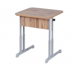 эргономичная (рост 3-7) Клен Танзау/Металл Серый Парта одноместная