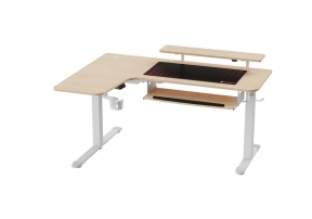 EUREKA ERK-EHD-L60R-MW (правый), клен Стол письменный (для компьютера) угловой с электрической регулировкой по высоте