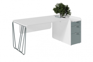 ART901R.U604 Композиция стол с ажурной ногой и правой тумбой