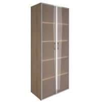 YALTA LT-ST 1.10R black Снежная Патина Шкаф книжный со стеклом в раме Lacobel без топа